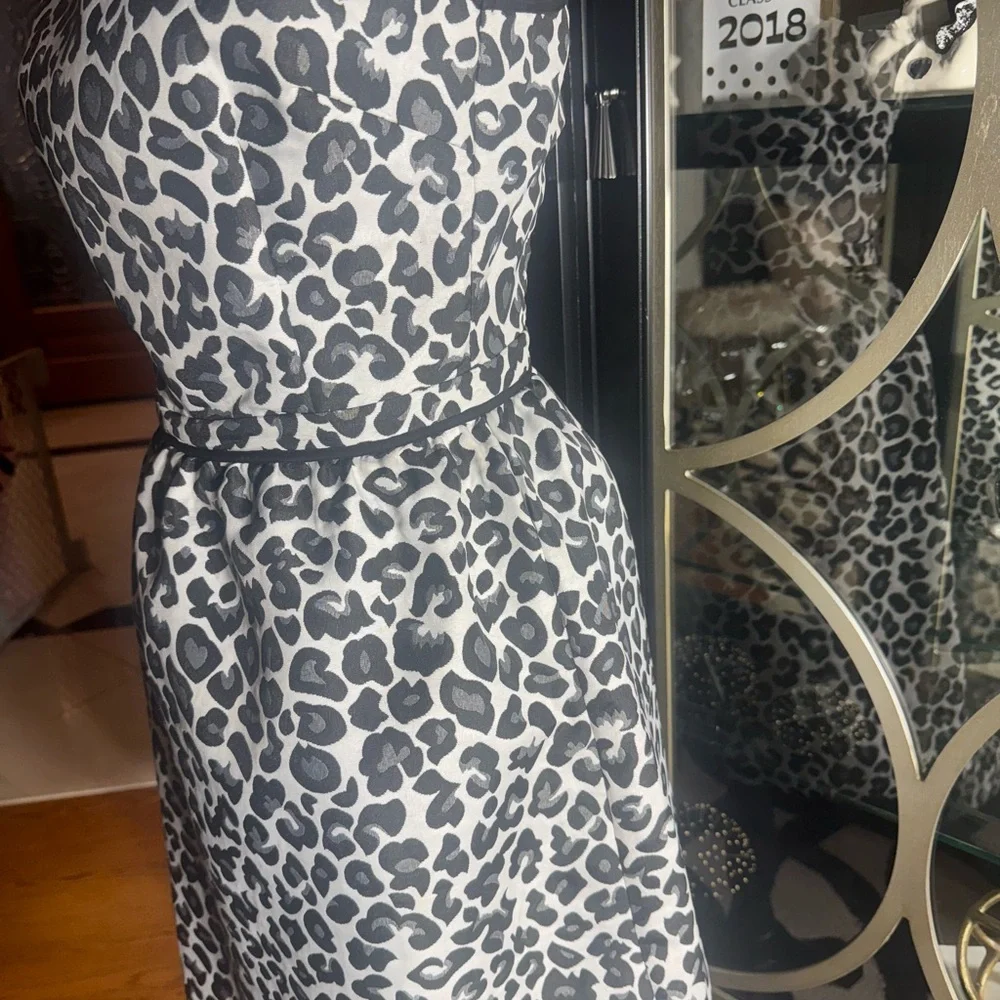 Bar III Black and White Leopard Print Mini Dress - Picture 3 of 8